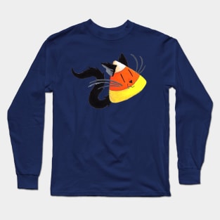 Black Cat Candy Corn Long Sleeve T-Shirt